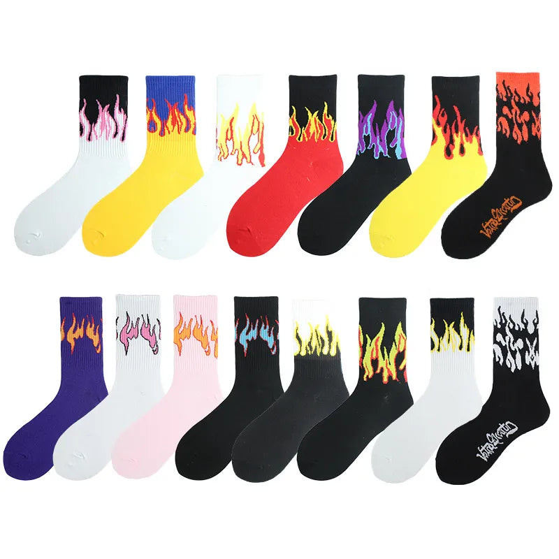 "FLAMES" Chaussettes Montantes Streetwear - URB1™