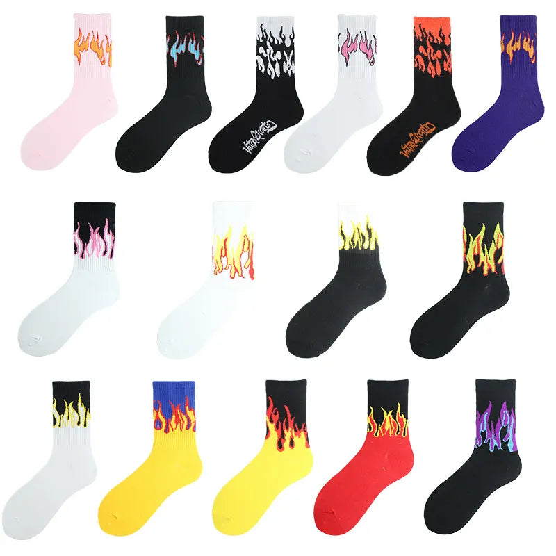 "FLAMES" Chaussettes Montantes Streetwear - URB1™