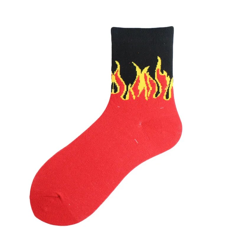 "FLAMES" Chaussettes Montantes Streetwear Rouge Noir Jaune - URB1™