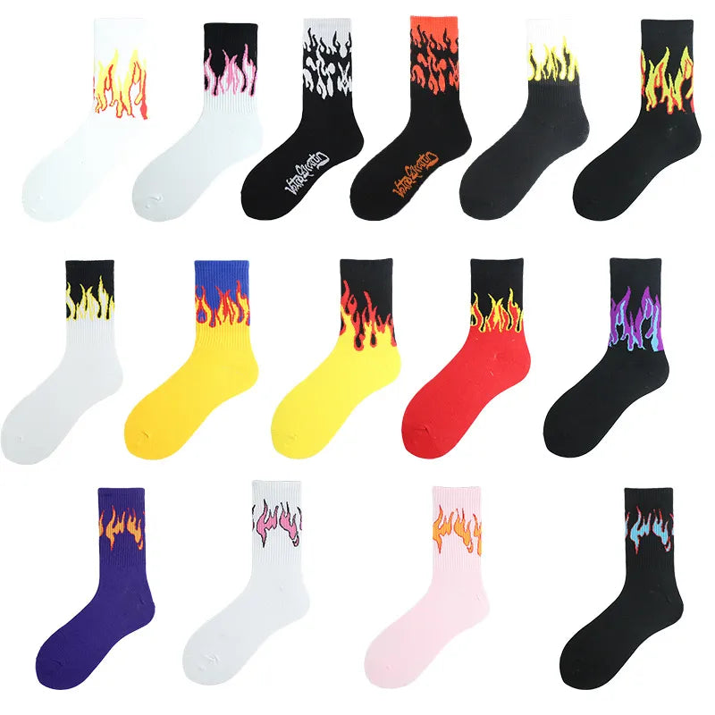 "FLAMES" Chaussettes Montantes Streetwear - URB1™