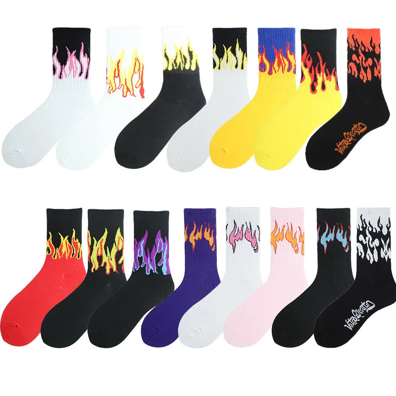 "FLAMES" Chaussettes Montantes Streetwear - URB1™
