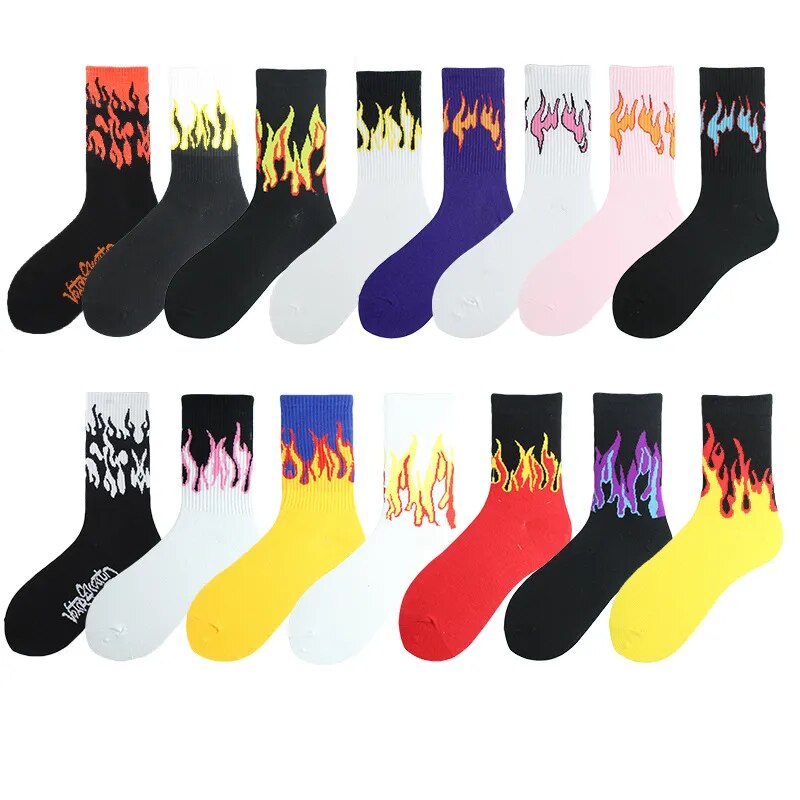 "FLAMES" Chaussettes Montantes Streetwear - URB1™