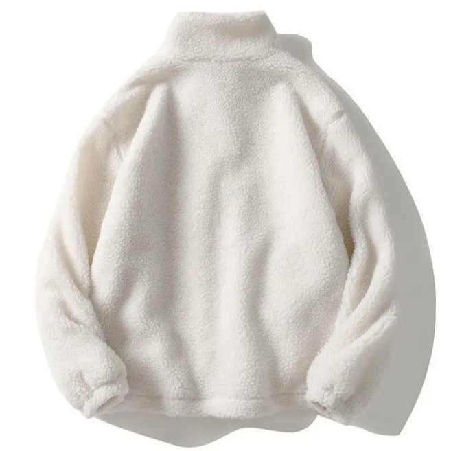 "SHEEP" Veste Vintage à zip Imitation Agneau Blanc - URB1™