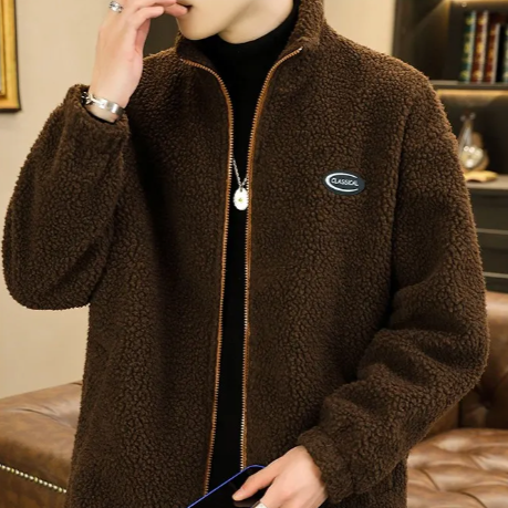 "SHEEP" Veste Vintage à zip Imitation Agneau Marron - URB1™