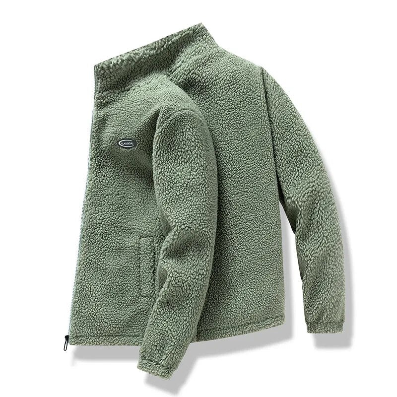 "SHEEP" Veste Vintage à zip Imitation Agneau Vert - URB1™