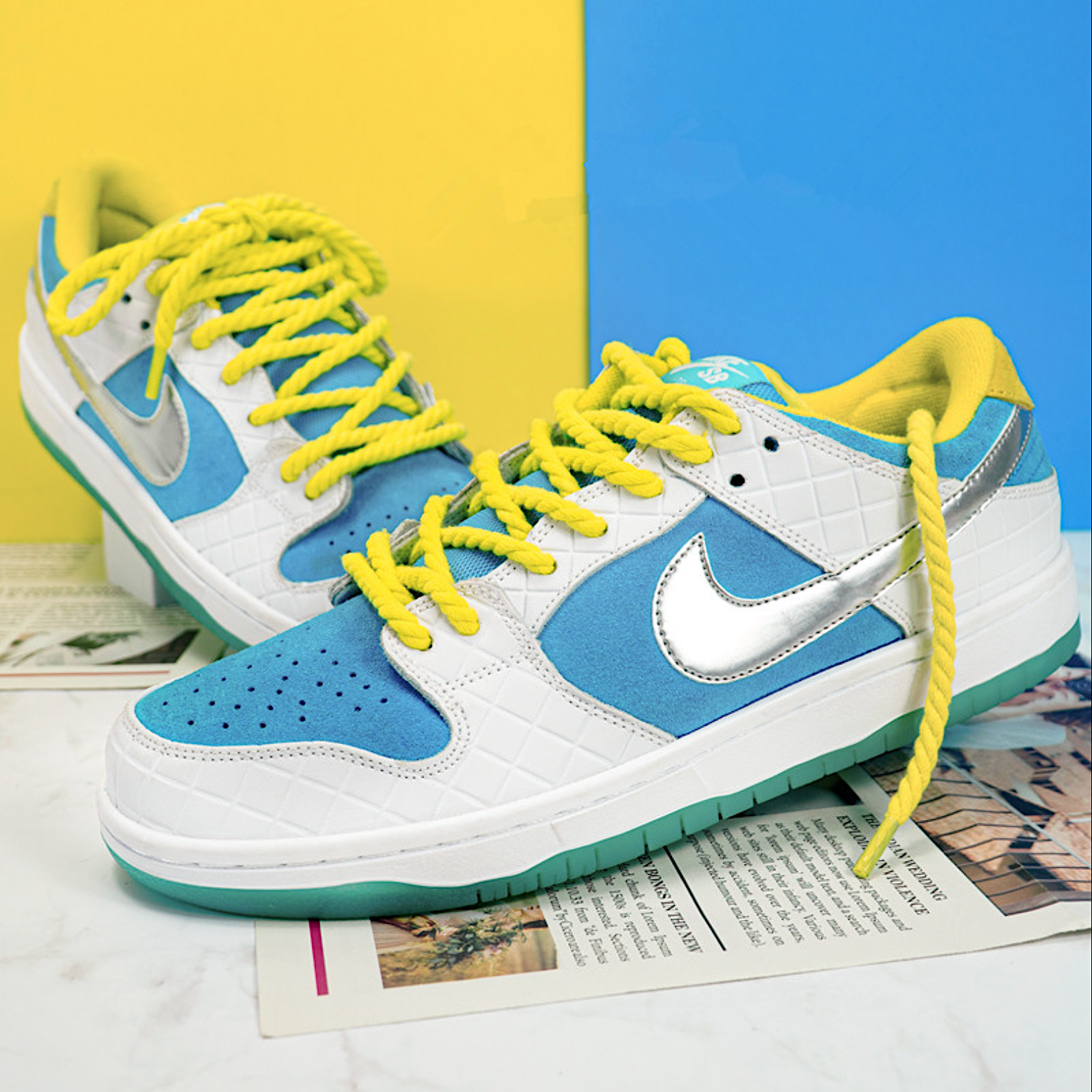 TWISTED Lacets Chaussures Style Corde Torsadee Jaune URB1 URB1 Vetements Streetwear