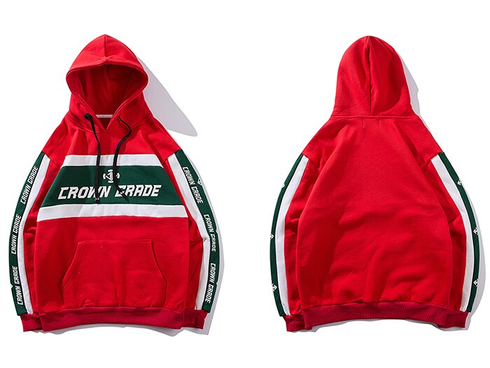 Aelfric Eden Patchwork Letter Print Men Hooded Sweatshirts Harajuku Color Clock Hoodie Casual Cotton Hip Hop Pullover Streetwear - URB1™ Vêtements Streetwear mode boutique streetwear shop