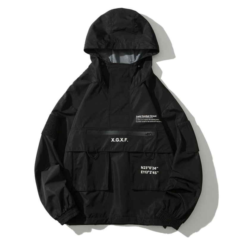2019 New Black Cargo Jackets Windbreaker Men Streetwear Tactical Jacket Pullover Multi-pocket Male 2019 Autumn Hoody Coat GM659 URB1™ Vêtements Streetwear URB1™ Vêtements Streetwear 201