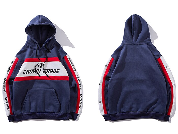 Aelfric Eden Patchwork Letter Print Men Hooded Sweatshirts Harajuku Color Clock Hoodie Casual Cotton Hip Hop Pullover Streetwear - URB1™ Vêtements Streetwear mode boutique streetwear shop