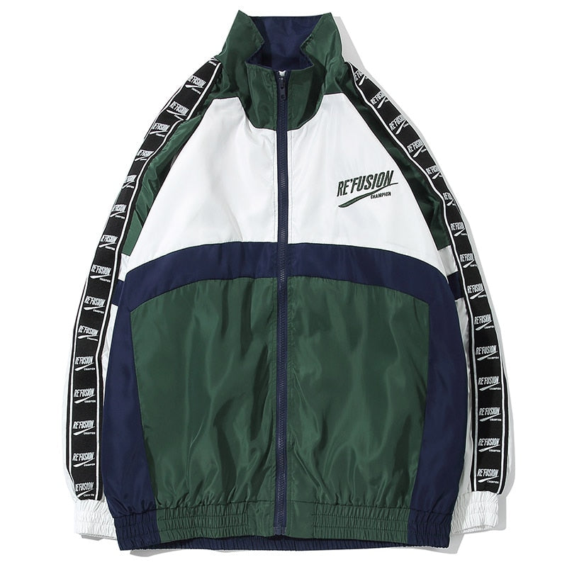 Aolamegs Jackets Men Patchwork Block Thin Jacket Tracksuit Coats Hip Hop Zipper Loose Fashion Casual Male Windbreaker Streetwear URB1™ Vêtements Streetwear URB1™ Vêtements Streetwear ao