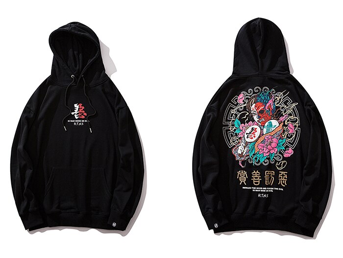 Aelfric Eden Good and Evil Printed Men Hooded Sweatshirts 2019 Winter Harajuku Casual Cotton Pullover Fashion Streetwear Hoodies URB1™ Vêtements Streetwear URB1™ Vêtements Streetwear ae