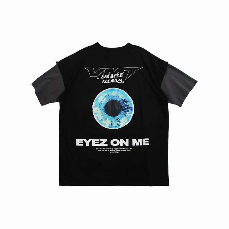 Colour Block men t shirts Harajuku Funny Print Tshirt Men Hip Hop 100% Cotton Streetwear loose Tee Shirt Homme Tops tees T337 - URB1™ Vêtements Streetwear mode boutique streetwear shop