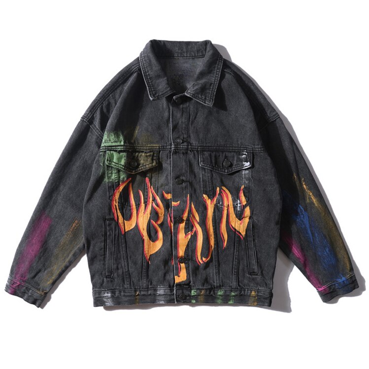 "GRAFFITI" Veste en jean denim Bleu - URB1™ - URB1™ Vêtements Streetwear mode boutique streetwear shop
