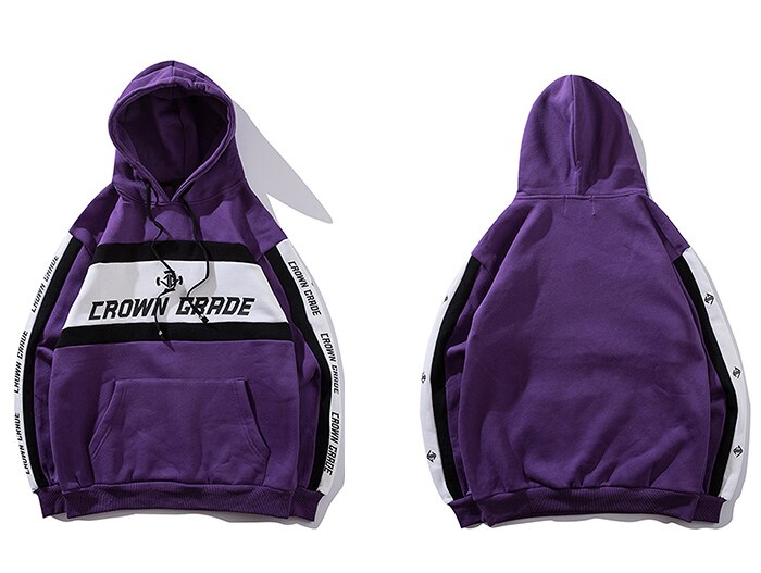 Aelfric Eden Patchwork Letter Print Men Hooded Sweatshirts Harajuku Color Clock Hoodie Casual Cotton Hip Hop Pullover Streetwear - URB1™ Vêtements Streetwear mode boutique streetwear shop