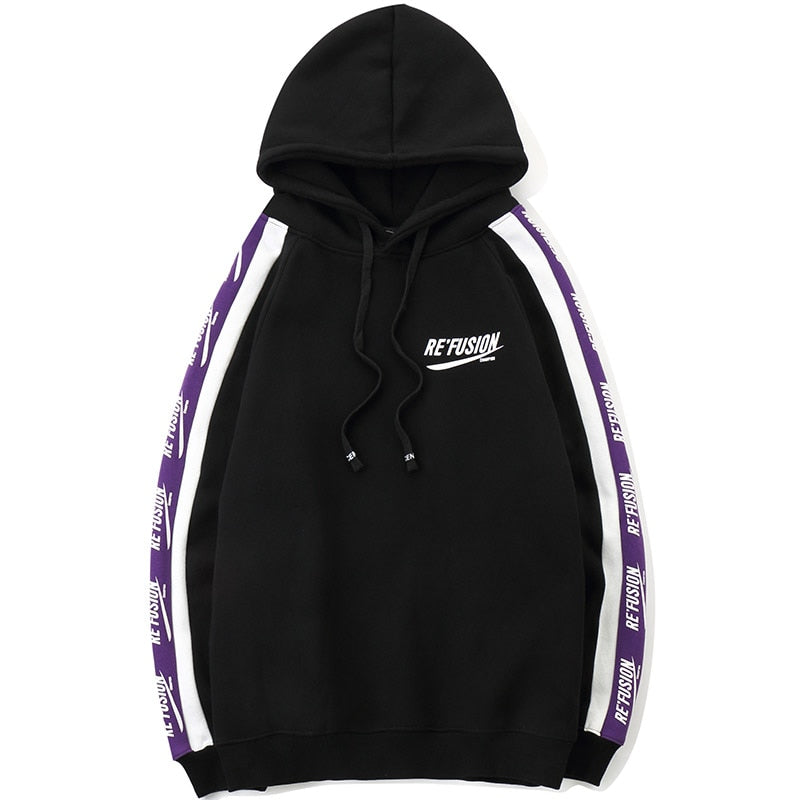 Aolamegs Hoodies Men Side Letter Fleece Hooded Pullover Sweatshirt Men High Street Fashion Hip Hop Streetwear Hoodie Autumn URB1™ Vêtements Streetwear URB1™ Vêtements Streetwear aolameg