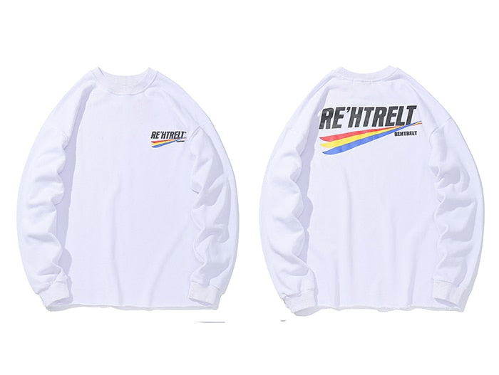 "RE'HTRELT" Sweatshirt crewneck blanc - URB1™ - URB1™ Vêtements Streetwear mode boutique streetwear shop