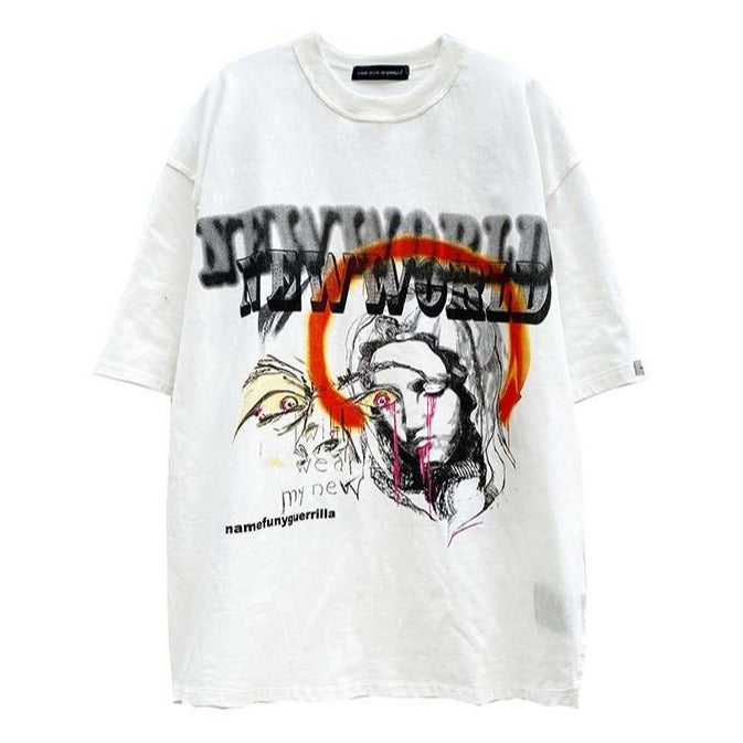 UNCLEDONJM Cartoon Funny Men T shirt O-neck Men T shirt Loose Hip hop Tops Tees Streetwear Short Sleeve T shirts NF-NB97 URB1™ Vêtements Streetwear URB1™ Vêtements Streetwear uncledonjm