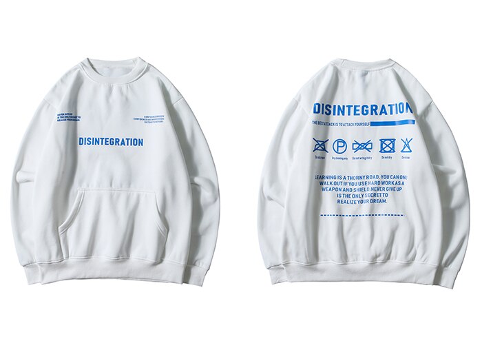 "DISINTEGRATION" Sweatshirt crewneck Blanc - URB1™ - URB1™ Vêtements Streetwear mode boutique streetwear shop