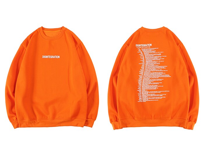 "DISINTEGRATION" Sweatshirt Crewneck Orange - URB1™ - URB1™ Vêtements Streetwear mode boutique streetwear shop
