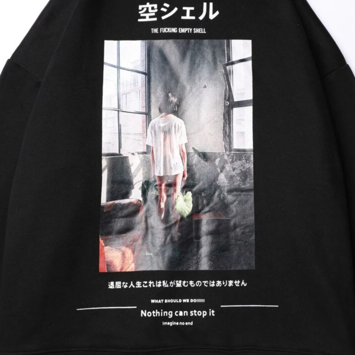 "ALIVE FROM NOW" Sweatshirt Hoodie à capuche Noir - URB1™ - URB1™ Vêtements Streetwear mode boutique streetwear shop