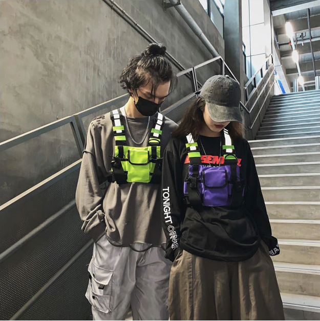 "TACTICAL REFLECTIVE" Sacoche Ventrale Réfléchissante Jaune fluo - URB1™ - URB1™ Vêtements Streetwear mode boutique streetwear shop