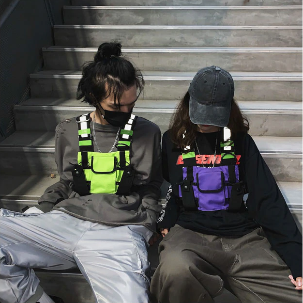 "TACTICAL REFLECTIVE" Sacoche Ventrale Réfléchissante Jaune fluo - URB1™ - URB1™ Vêtements Streetwear mode boutique streetwear shop