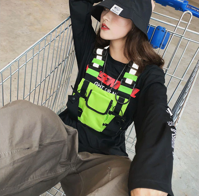 "TACTICAL REFLECTIVE" Sacoche Ventrale Réfléchissante Jaune fluo - URB1™ - URB1™ Vêtements Streetwear mode boutique streetwear shop