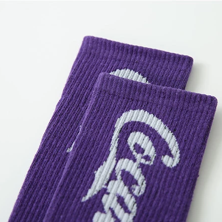 "COCAINE" Chaussettes Montantes Streetwear Violet blanc  - URB1™ - URB1™ Vêtements Streetwear mode boutique streetwear shop