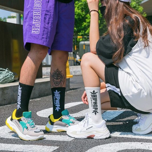 "HIP HOP" Chaussettes montantes Blanc - URB1™ - URB1™ Vêtements Streetwear mode boutique streetwear shop