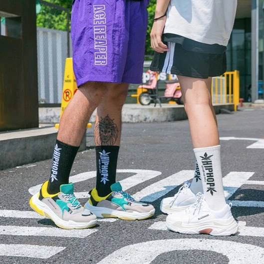 "HIP HOP" Chaussettes montantes Blanc - URB1™ - URB1™ Vêtements Streetwear mode boutique streetwear shop