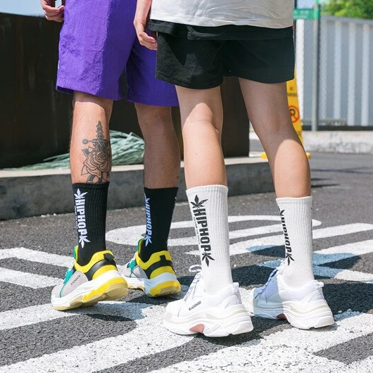 "HIP HOP" Chaussettes montantes Blanc - URB1™ - URB1™ Vêtements Streetwear mode boutique streetwear shop