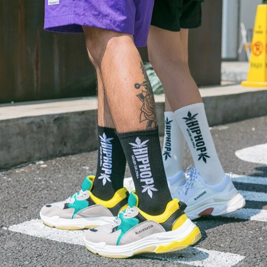 "HIP HOP" chaussettes montantes Noir - URB1™ - URB1™ Vêtements Streetwear mode boutique streetwear shop