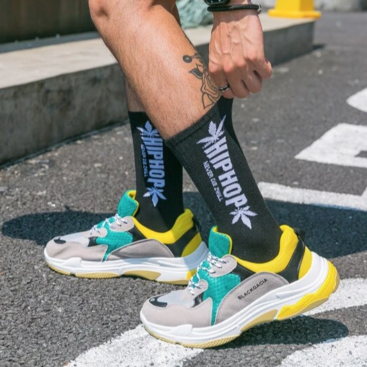 "HIP HOP" chaussettes montantes Noir - URB1™ - URB1™ Vêtements Streetwear mode boutique streetwear shop