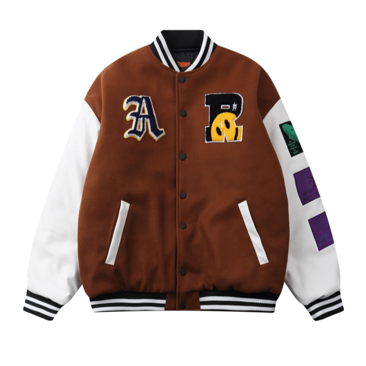 "SMILE" Veste Baseball Bombers Simili-cuir Noir - URB1™