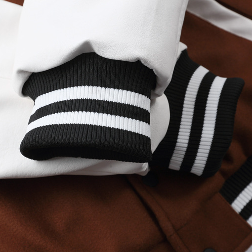 "SMILE" Veste Baseball Bombers Simili-cuir Noir - URB1™