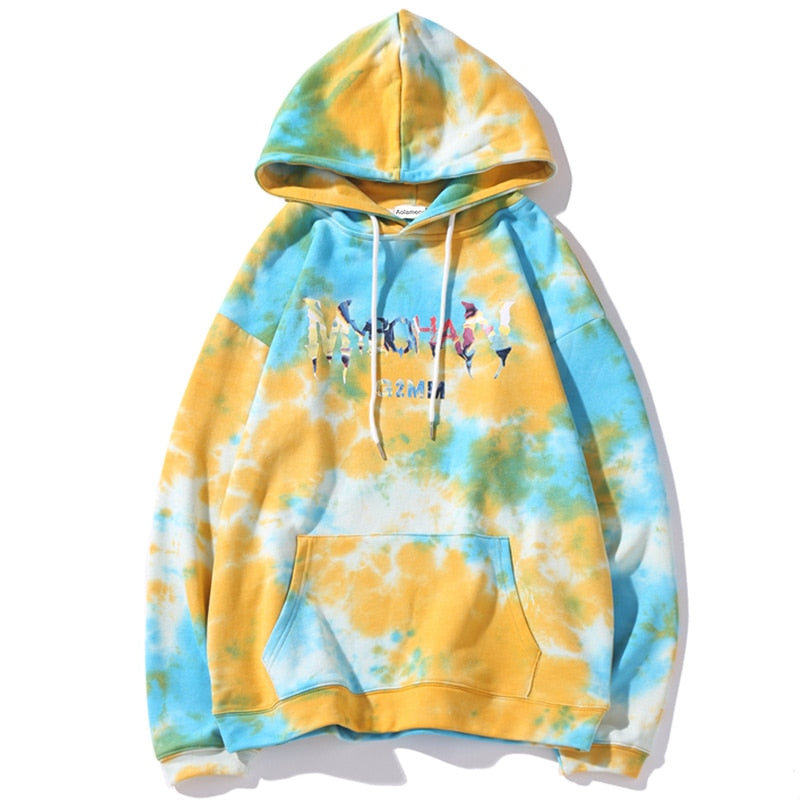 Aolamegs Hoodies Men Gradient Watercolor Tie Dye Hooded Pullover Harajuku High Street Style 4 Color Optional Couple Sweatshirt URB1™ Vêtements Streetwear URB1™ Vêtements Streetwear aola