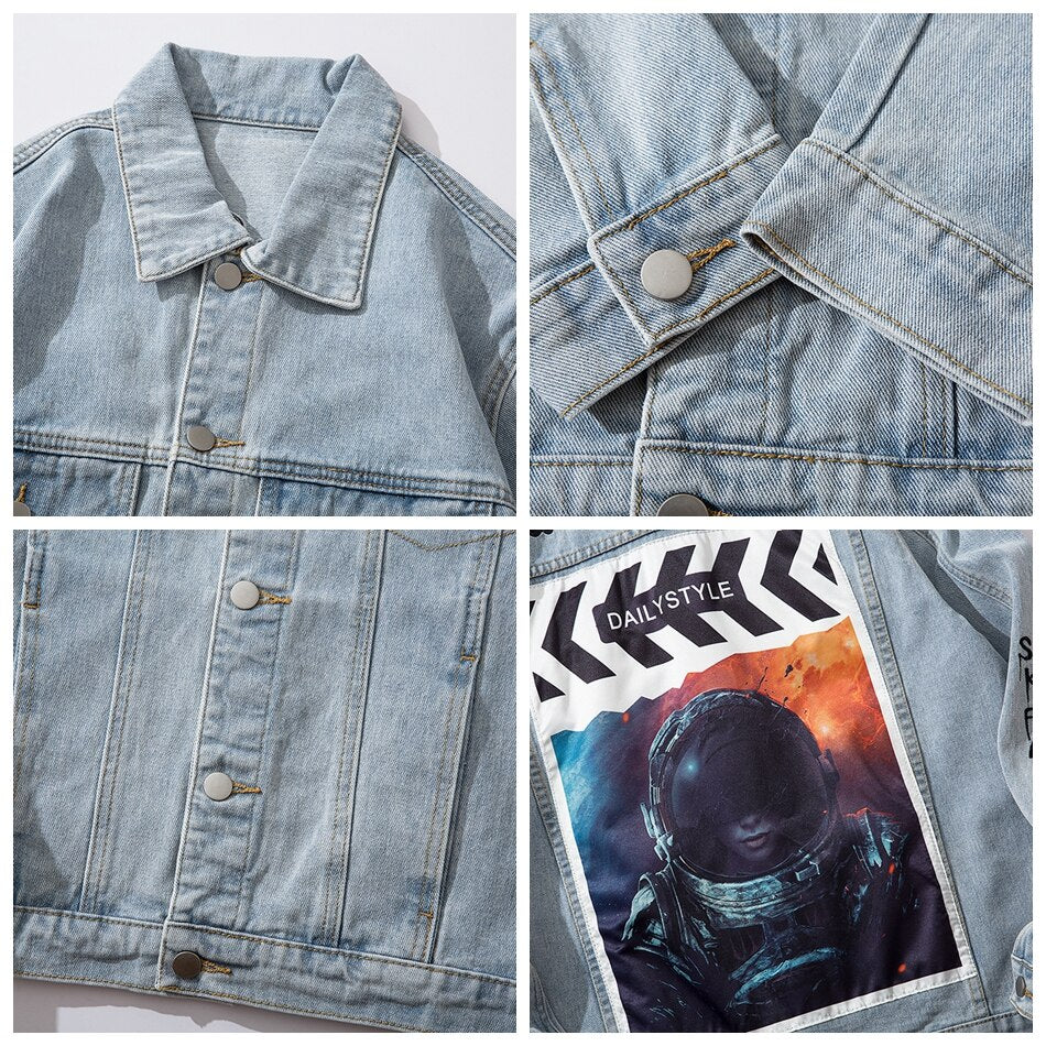 "DAILYSTYLE" Veste en jean denim - URB1™ - URB1™ Vêtements Streetwear mode boutique streetwear shop