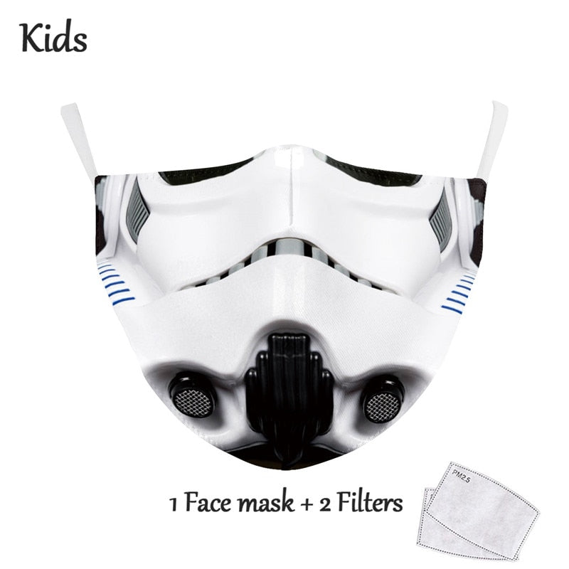 NADANBAO Adult Kid Star War Cosplay Print Face Mask Adult Kid Washable Masks Fabric Reusable PM2.5 Filters Dust Proof URB1™ Vêtements Streetwear URB1™ Vêtements Streetwear nadanbao-adul