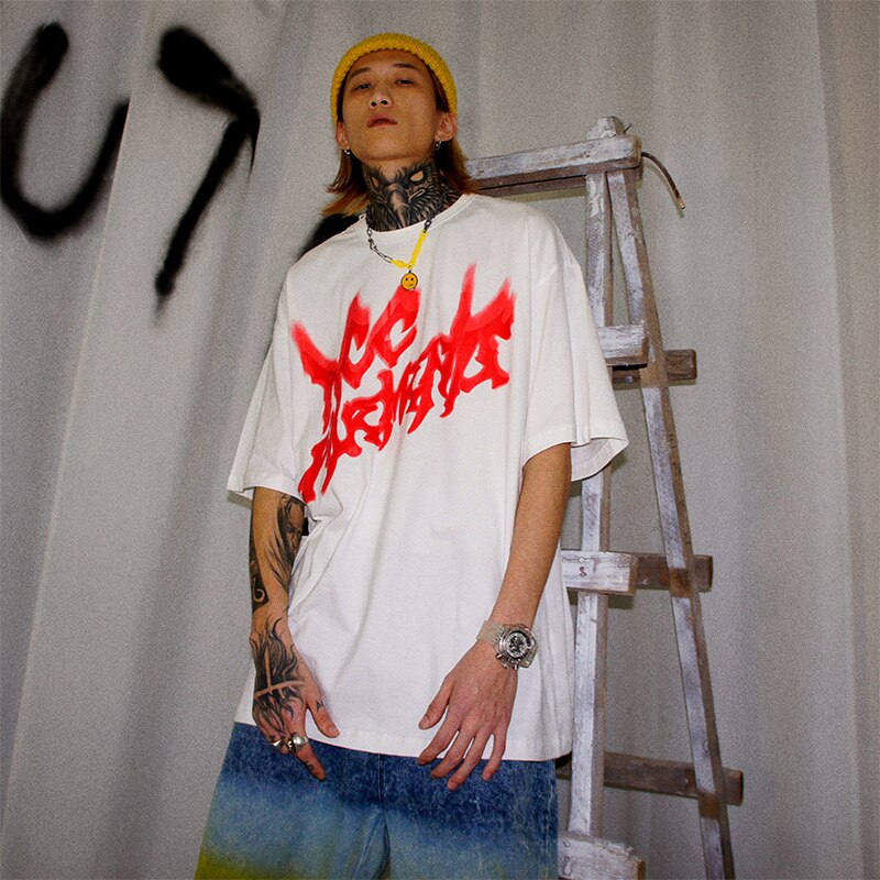 UNCLEDONJM 2020 Summer Men T shirt O-neck Men T shirt Loose Hip hop Tops Tees Streetwear Short Sleeve T shirts ED-AD04 URB1™ Vêtements Streetwear URB1™ Vêtements Streetwear uncledonjm-2