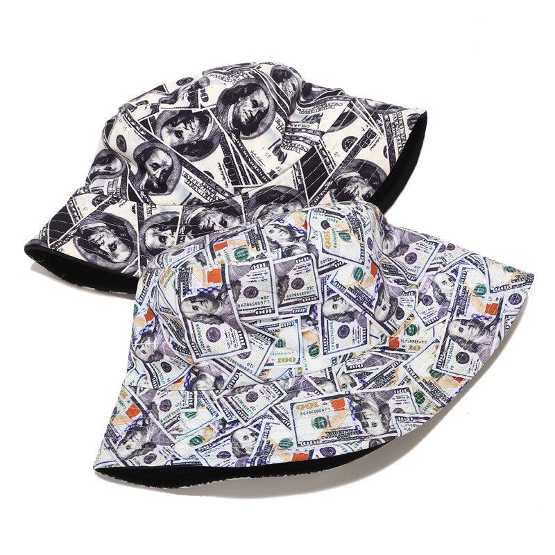 2020 New Dollar Print Bob Chapeau Streetwear Men Bucket Hats Two Side Reversible Fisherman Hat Outdoor Gorros Pescador Hip Hop URB1™ Vêtements Streetwear URB1™ Vêtements Streetwear 2020
