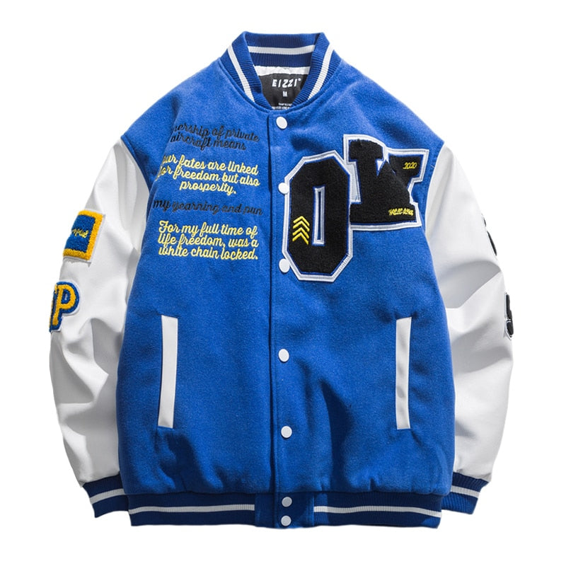 High Street Vintage Varsity Jackets Men Embroidery Letter Baseball Jacket Harajuku College Style Coat Oversize Unisex Streetwear URB1™ Vêtements Streetwear URB1™ Vêtements Streetwear hi