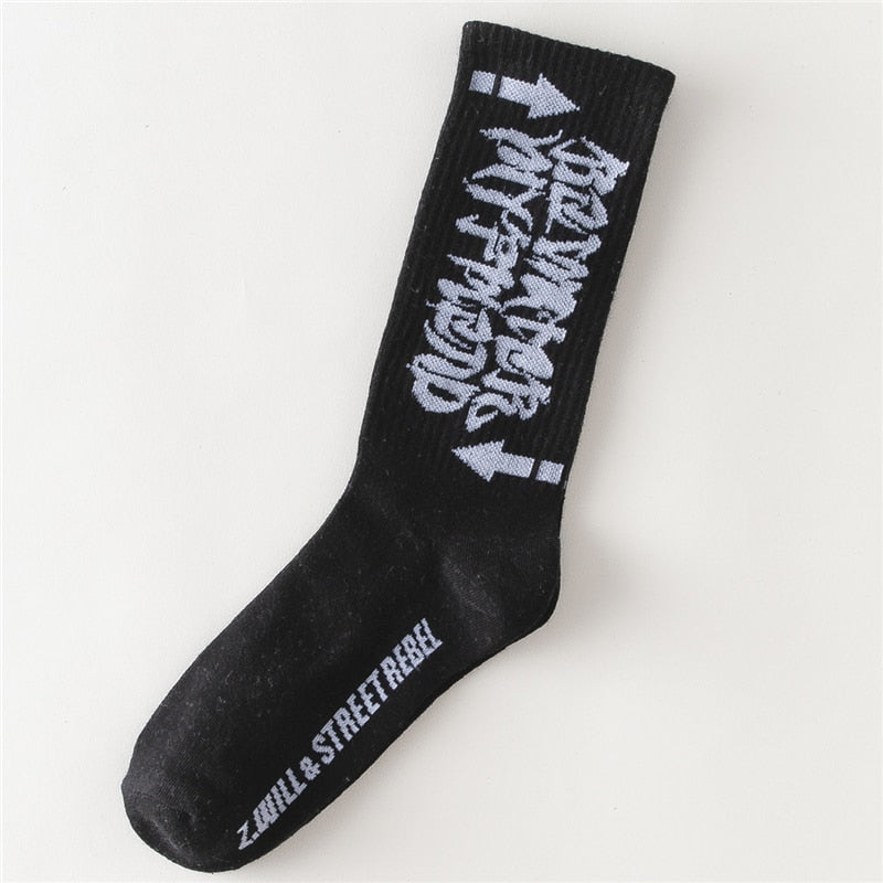 Harajuku Men's Humor Words Printing Socks Ulzzang Hip Hop Street Skateboard Unisex Crew Lovers' Happy Sokkem Dropship 2Pcs=1Pair URB1™ Vêtements Streetwear URB1™ Vêtements Streetwear ha