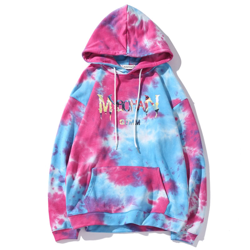 Aolamegs Hoodies Men Gradient Watercolor Tie Dye Hooded Pullover Harajuku High Street Style 4 Color Optional Couple Sweatshirt URB1™ Vêtements Streetwear URB1™ Vêtements Streetwear aola