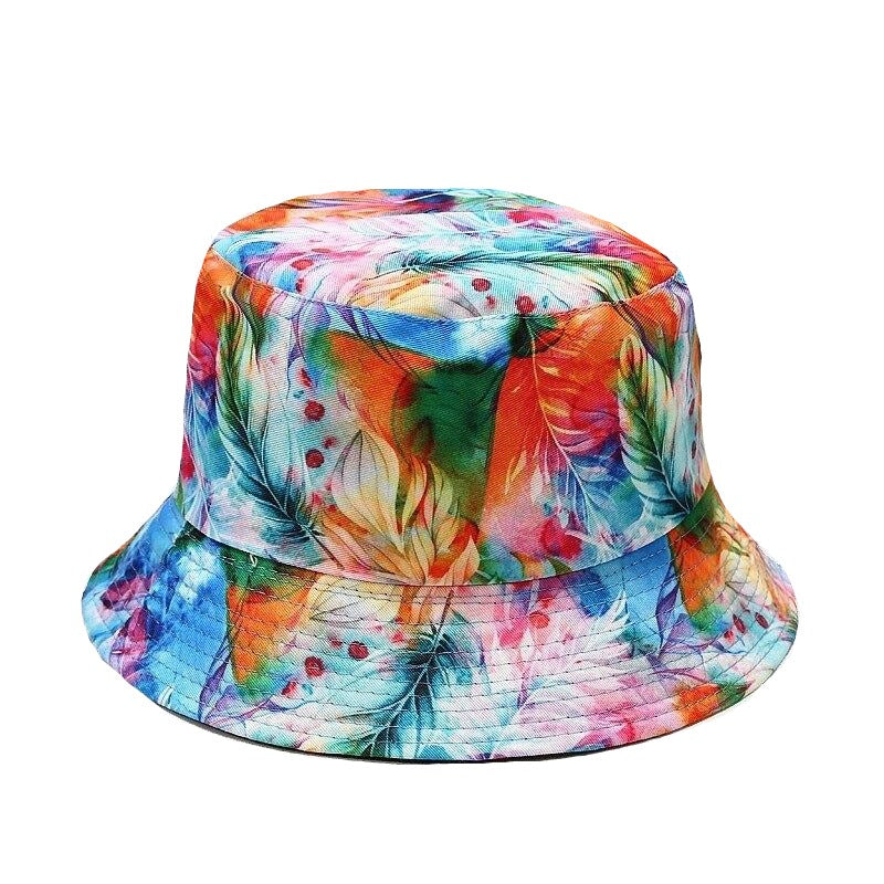 2021 Women's Cap Ins New Bucket Hat Botanical Flower Print Fisherman Hat For Women Spring Summer Outdoor Sun Protection Hat Men URB1™ Vêtements Streetwear URB1™ Vêtements Streetwear 202