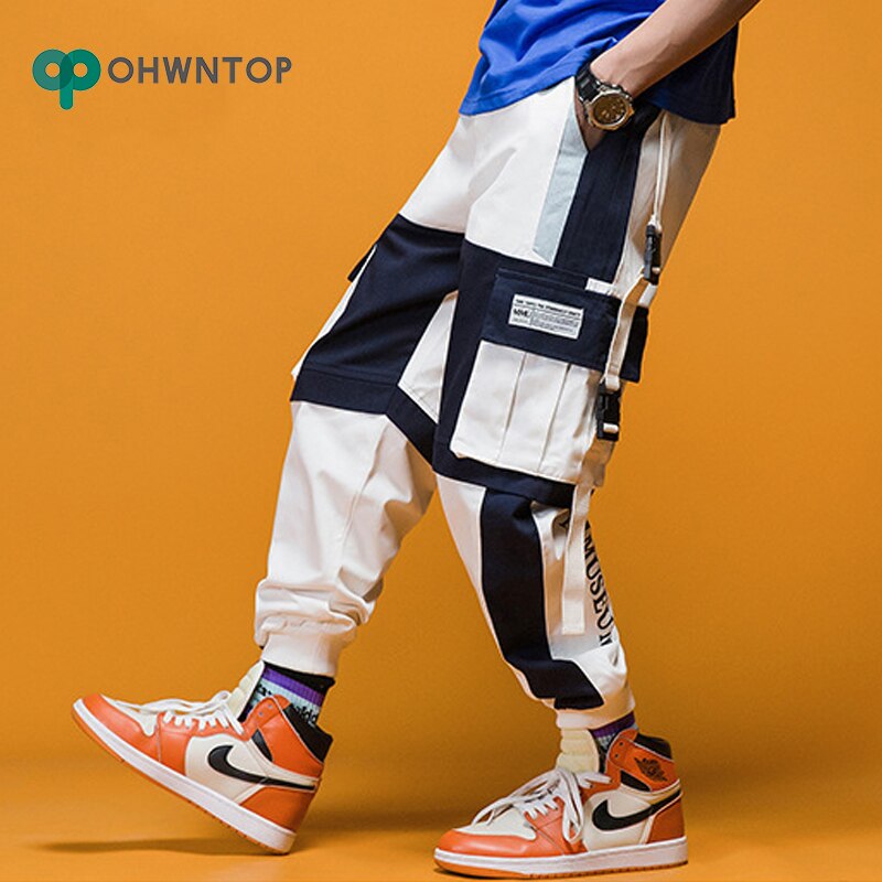 2020 Spring Mens Harem Pants Streetwear Jogger Ribbons Trousers Men Hip Hop Sweatpants Trousers Letter Printed Cargo Harem Pants URB1™ Vêtements Streetwear URB1™ Vêtements Streetwear 20
