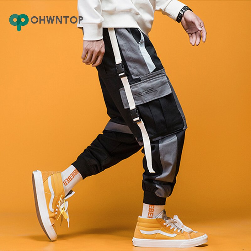 2020 Spring Mens Harem Pants Streetwear Jogger Ribbons Trousers Men Hip Hop Sweatpants Trousers Letter Printed Cargo Harem Pants URB1™ Vêtements Streetwear URB1™ Vêtements Streetwear 20