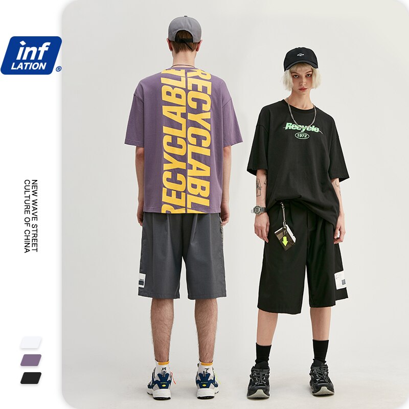 INFLATION Letter Print Hip Hop Men T shirt Tee Shirt Homme For Men 2020 Trending Funny T shirts For Men Short Sleeve 1122S20 URB1™ Vêtements Streetwear URB1™ Vêtements Streetwear inflat