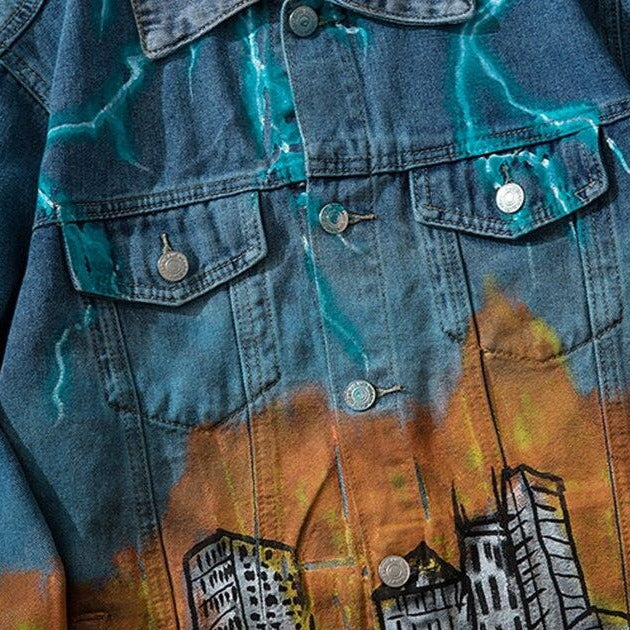 2019 Autumn Korea Streetwear Quito Wash Frayed Mens Jeans Jackets High Street Loose Jaqueta Masculino Denim Jacket - URB1™ Vêtements Streetwear mode boutique streetwear shop