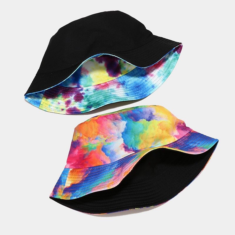 Hot Selling 3D Pattern Bucket Hat Fisherman Hat Tie-dye Double-sided Beach Hat Women's Summer Panama Bob Cap Outdoor Sunscreen URB1™ Vêtements Streetwear URB1™ Vêtements Streetwear hot-