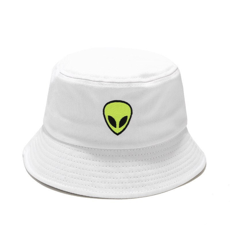Green Black White Solid Alien Bucket Hat Unisex Bob Caps Hip Hop Gorros Men Women Summer Panama Cap Beach Sun Fishing Boonie Hat URB1™ Vêtements Streetwear URB1™ Vêtements Streetwear gr